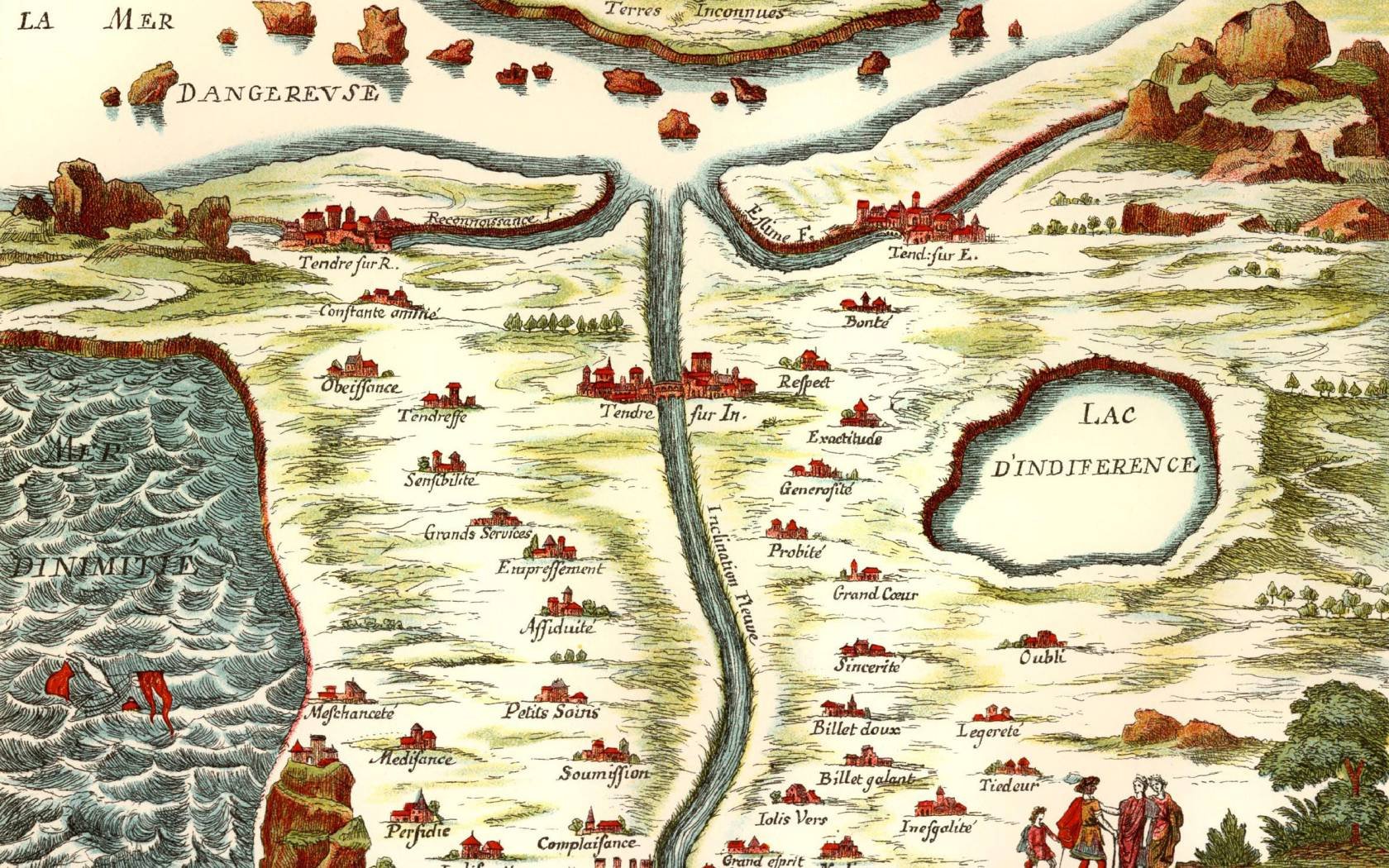 The Carte de Tendre by Mademoiselle de Scudéry.