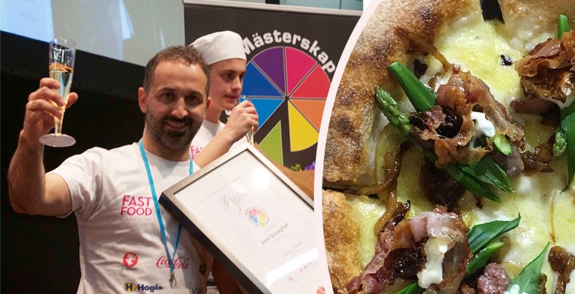 Sveriges bästa pizza och dess receptmakare Amir Bozaghian. Pressbild.