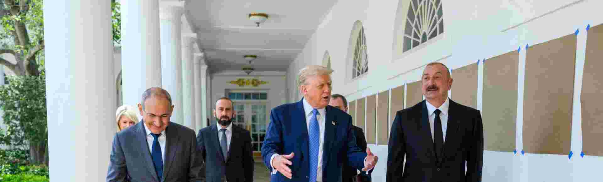 President Ilham Aliyev of Azerbaijan and Prime Minister Nikol Pashinyan of Armenia at the White House.