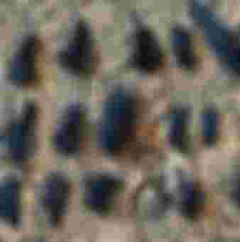 Primitive stone age tools, found in the Makgadikgadi Pan in Botswana.