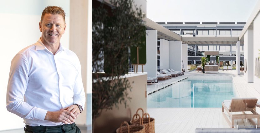Marcus Thuresson, vd för Gram Group som under 2024 öppnat en stor utomhuspool på Hotel Riviera Strand. Foto: Pressbilder
