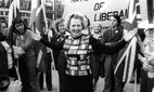 Margaret Thatcher campaigns during the the Referendum on the European Community, 1975.