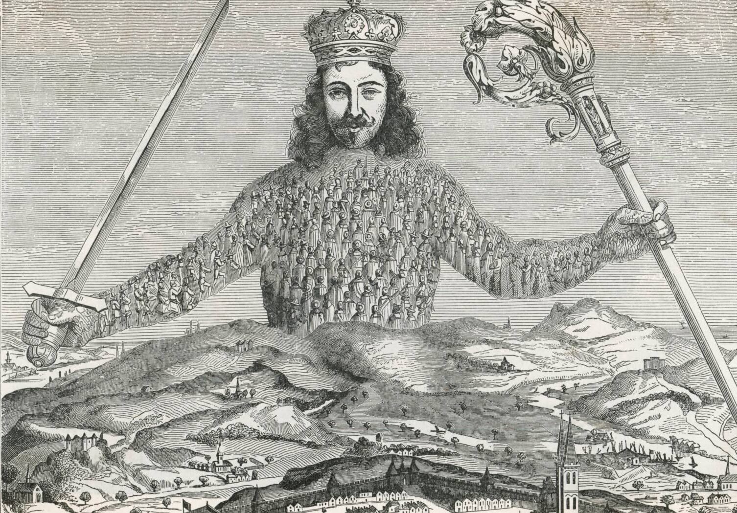 The front piece of Thomas Hobbes' Leviathan