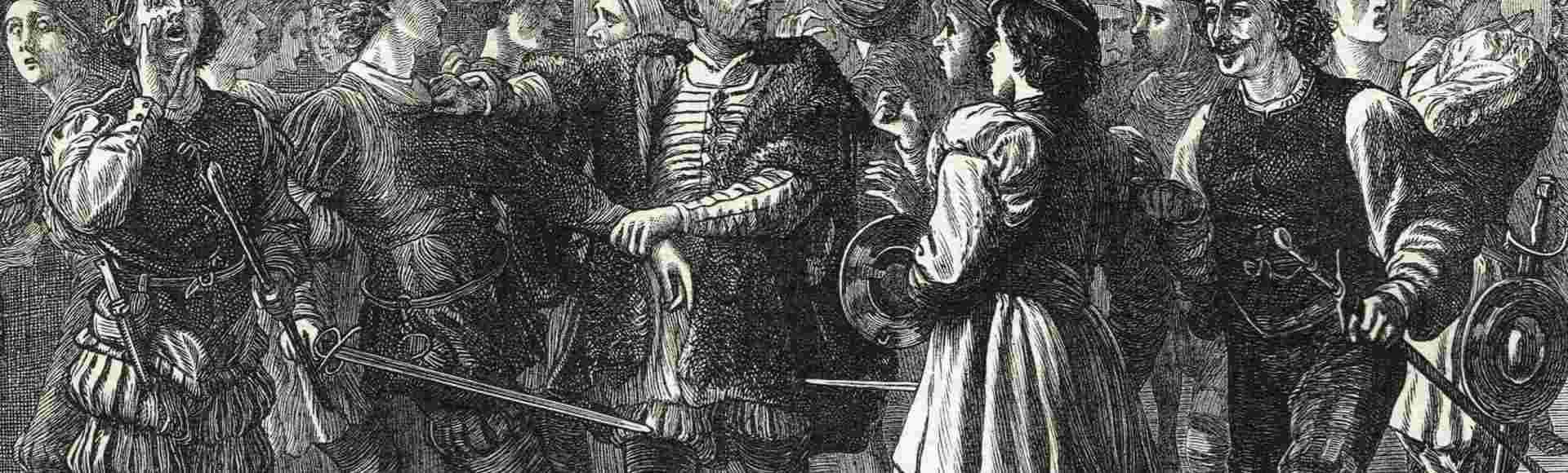 Apprentices riot against ‘strangers’ in Cheapside on Evil May Day, 1517.