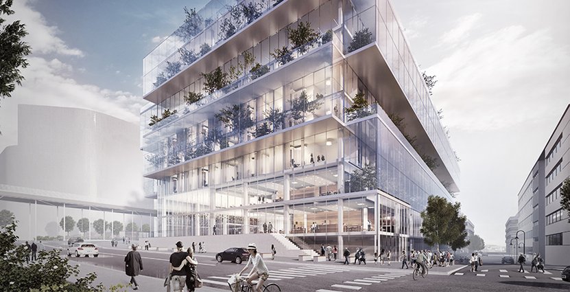 När Scandic Platinan står färdigt 2020 kommer det att sticka ut: fasaden består av stora glaskuber som klättrar på varandra.  