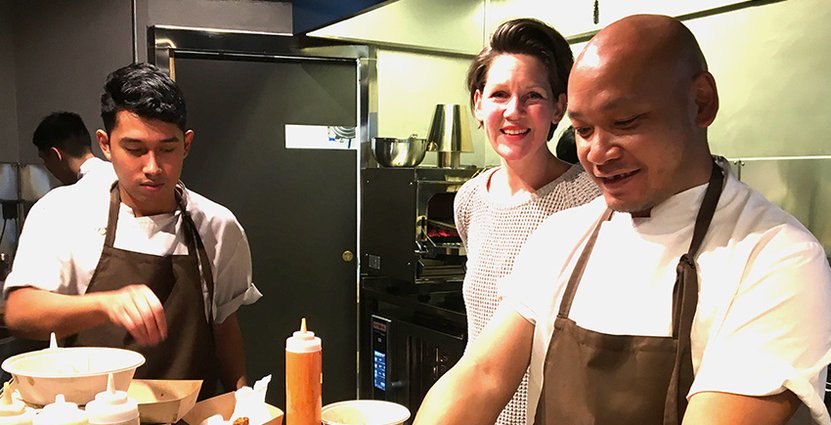 Sayan Isaksson och Lina  Öhlund är två av tre medgrundare till den nya snabbmatsrestaurangen Nu. Foto: Maud Lindholm
