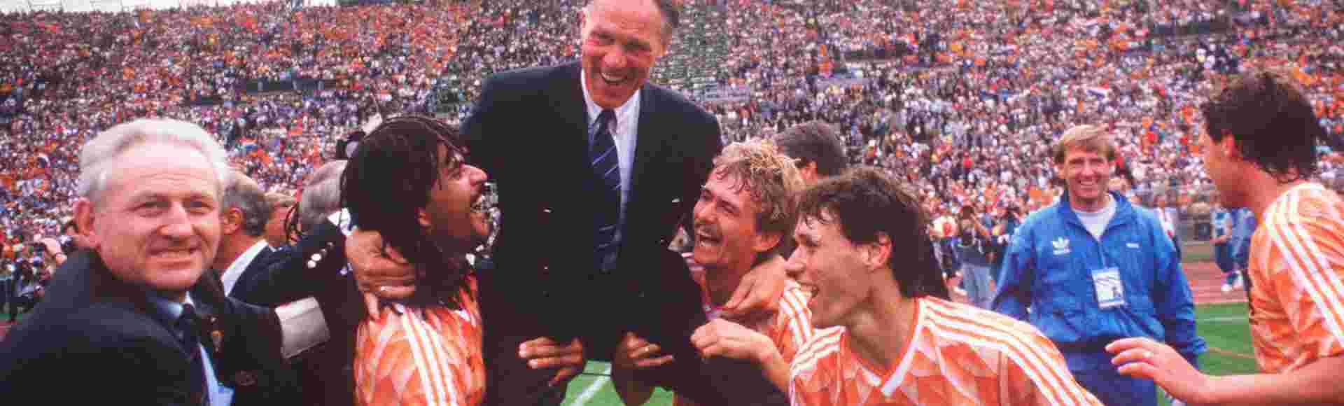 Rinus Michels after his team triumph in Europe.