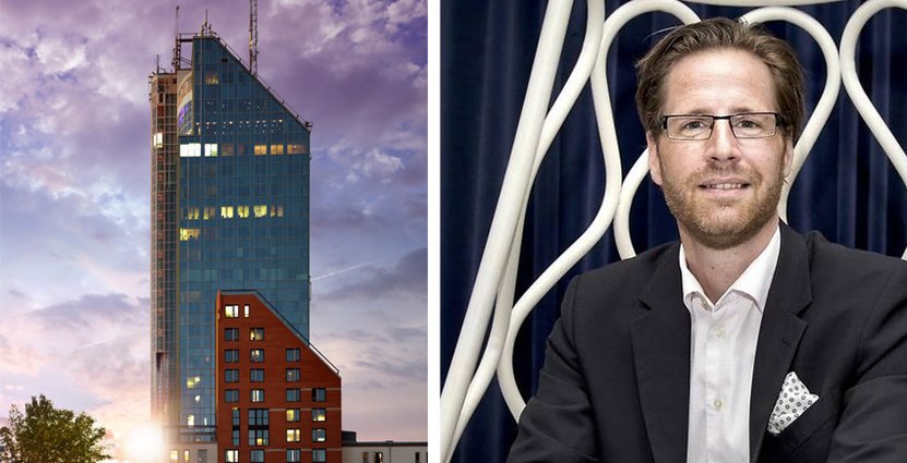 Nöjd hotell-vd. Tobias Hultberg ser fram emot nya spat som kommer mäta 85 meter över havet. 