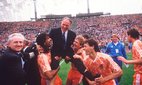 Rinus Michels after his team triumph in Europe.