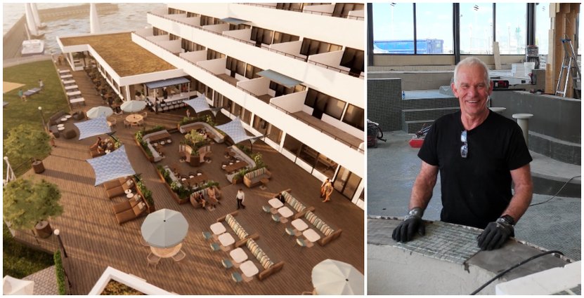 Skissbild: W8 Hotell Design Group AB Thomas Petersson under arbetet med hotellets spa