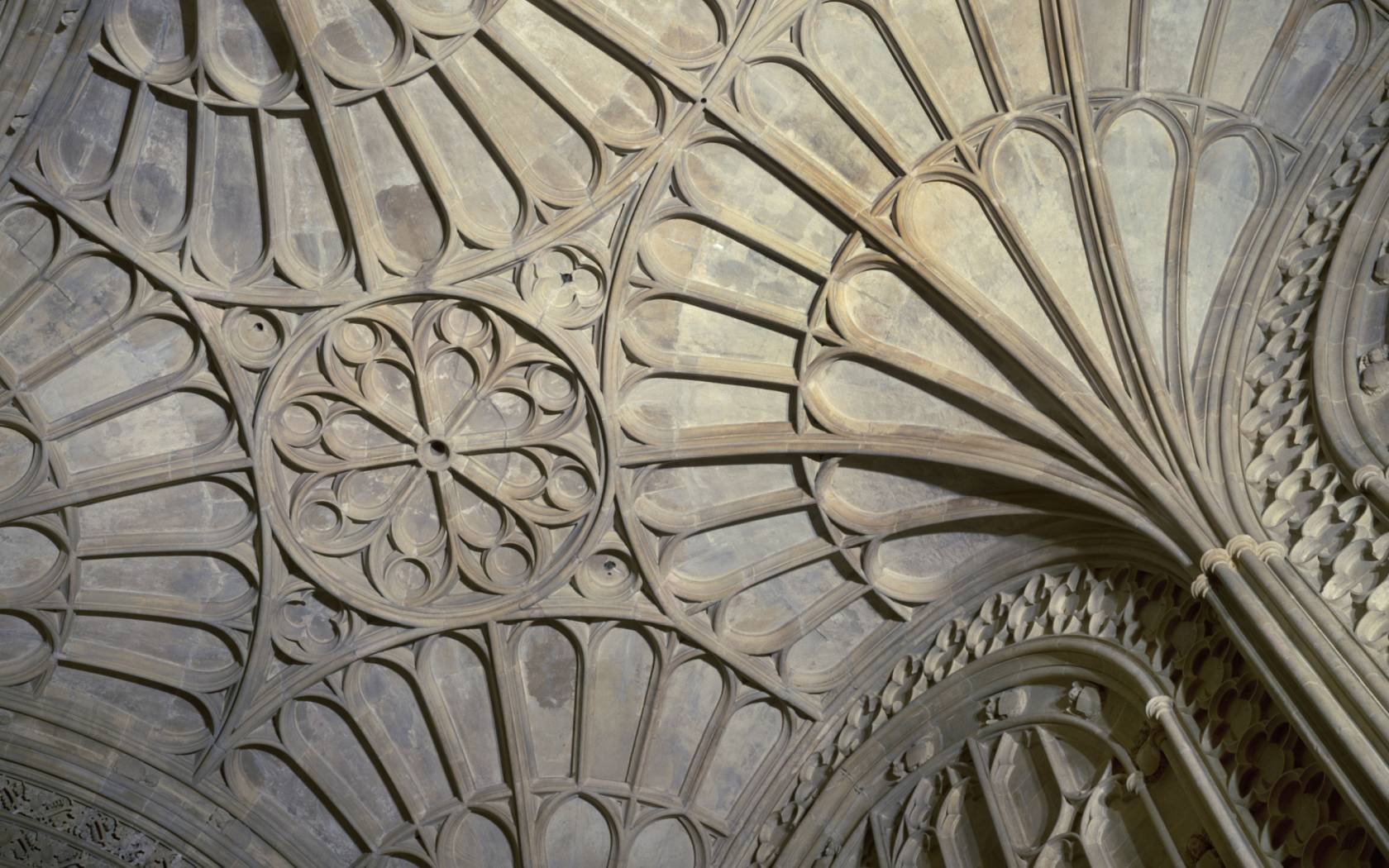 Fan vaulting in Canterbury Cathedral.