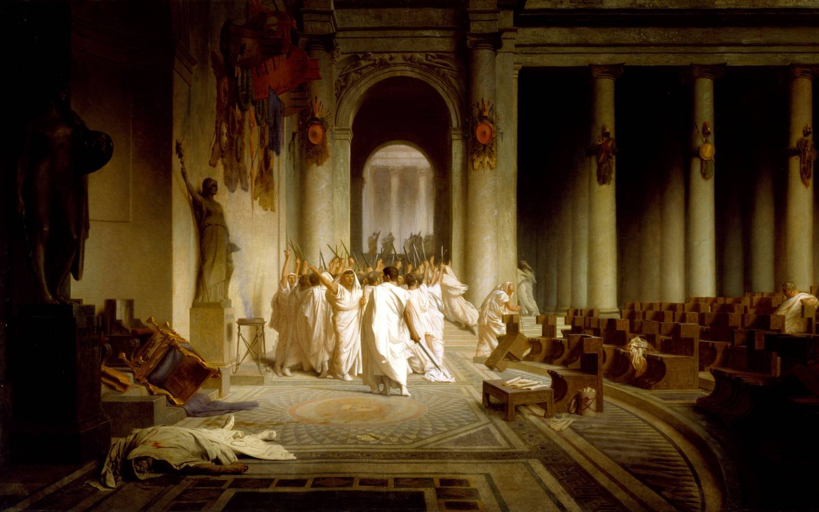 Jean-Léon Gérôme's The Death of Caesar.