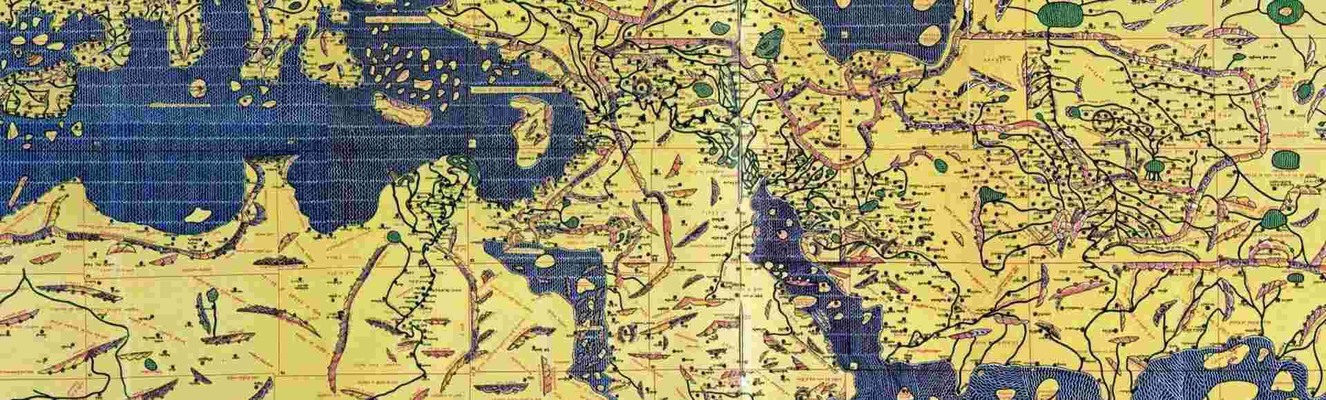 The Tabula Rogeriana, drawn by al-Idrisi for Roger II of Sicily in 1154.