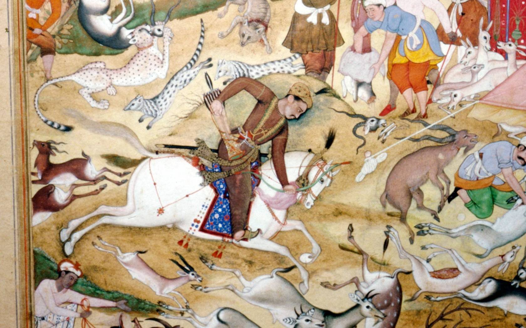 Akbar the Great hunting. Mughal Scool, 1590. British Museum. Artist Unknown.