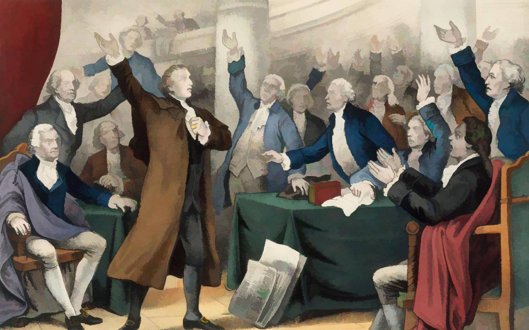 Art inspired by Patrick Henry's speech on the Rights of the Colonies.