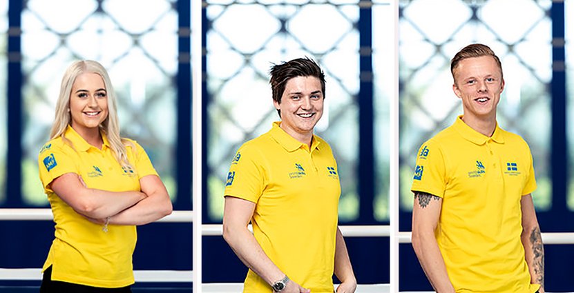 Jolanda Edvardsson, Emil Fäldt och Viktor Thulin sikter på svensk seger i Yrkes-EM. Foto: Yrkes-EM