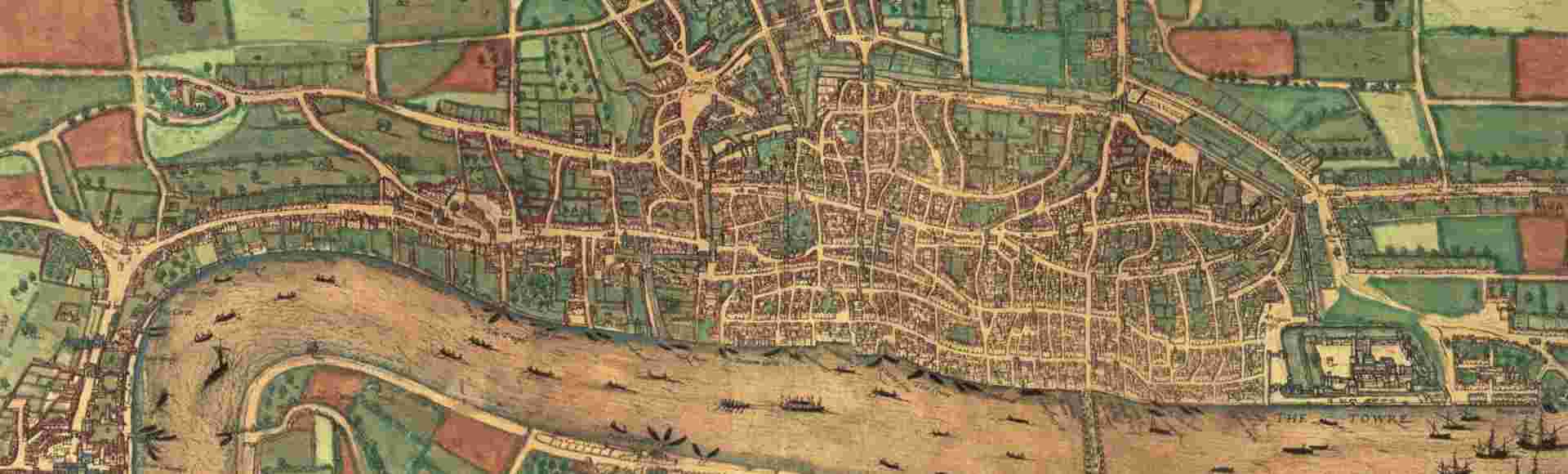 Earliest printed map of London, 1574.
