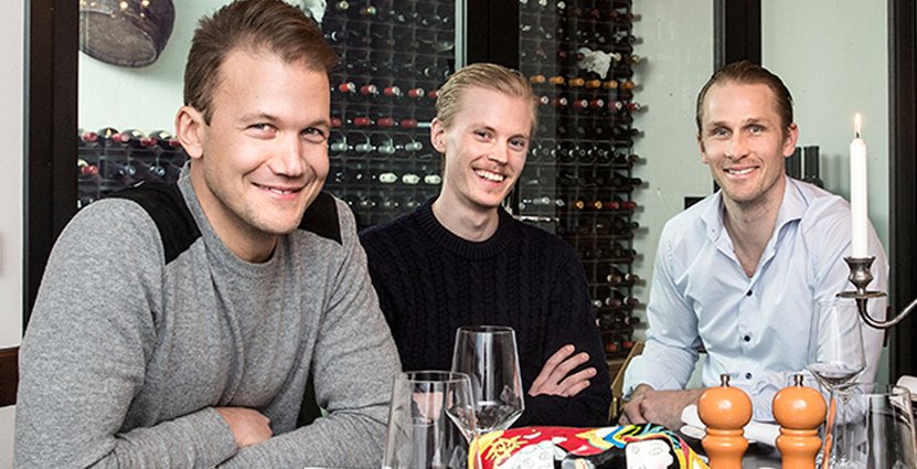 Nöjesgruppen trippelt. Henrik Gröntvedt, vd, Petter Nyberg, restaurangchef och sommelier och Pär Perry Eriksson, serviceansvarig på Restaurang CG. 