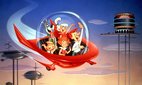 A scene from The Jetsons, an American television cartoon originally aired int he 1960s.