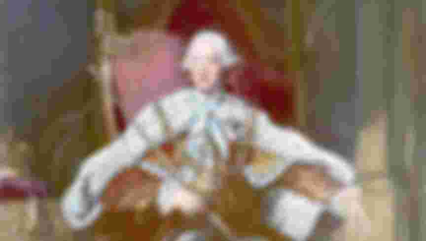 Painting of King George III of England, (1738-1820), seated on the throne in full regalia. Undated illustration. Credit: Bettmann/Contributor.