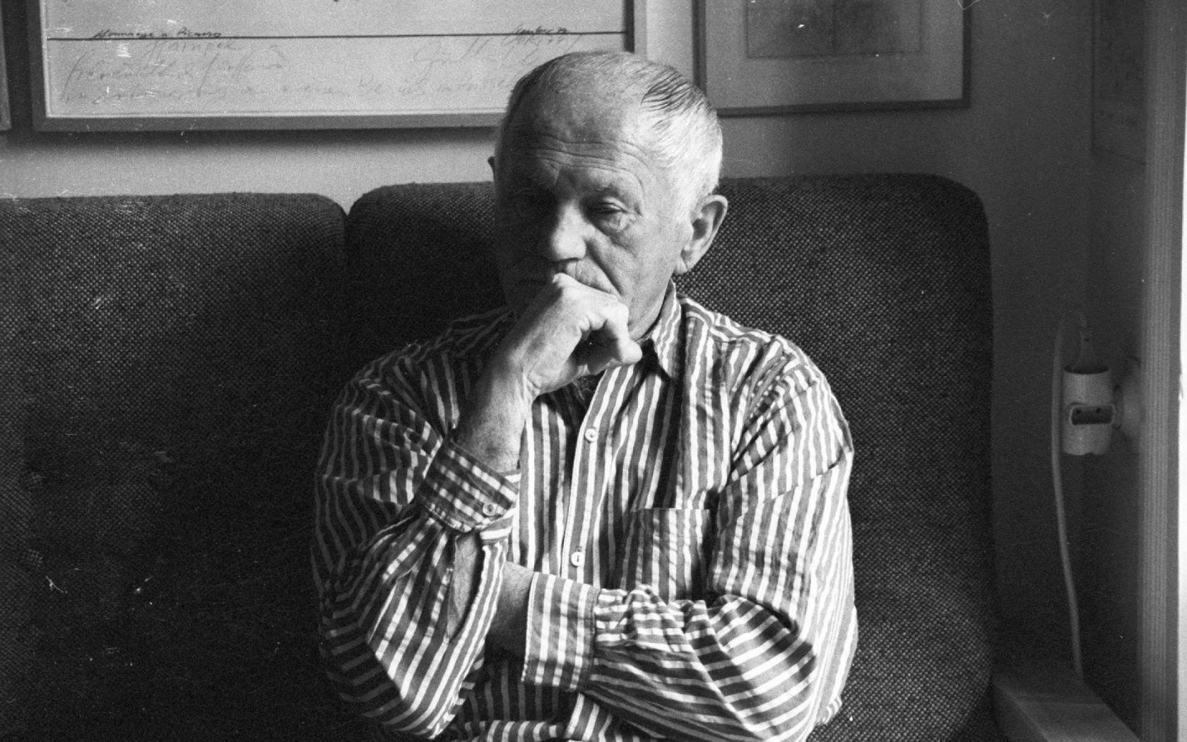 The Czech writer Bohumil Hrabal in 1988 in Mala Skala.