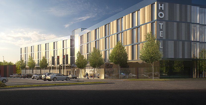 First Hotel Arlanda Airport. Hotellet byggs för närvarande i Airport City Stockholm och öppnar i november 2016. 