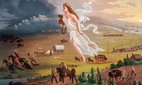 'American Progress' (1872) by John Gast, a visual allegory of the concept of 'Manifest Destiny'. Credit: Akademie