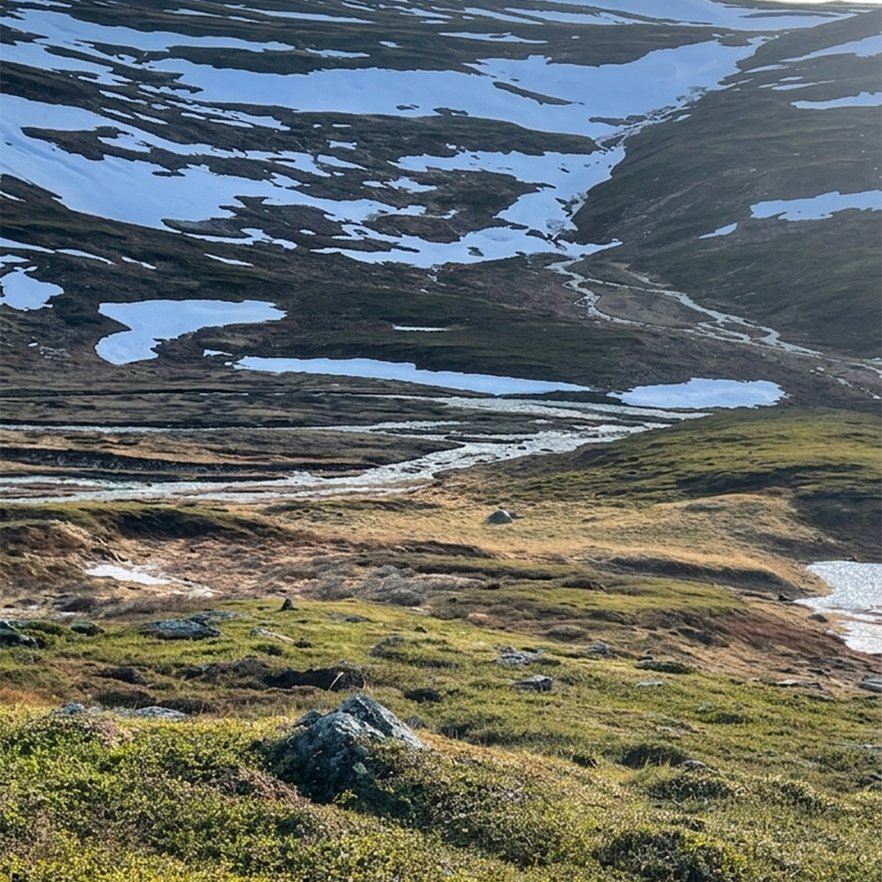 ett t&auml;lt i en dal i fj&auml;rran en solig dag mellan nuolja och gohpascorru