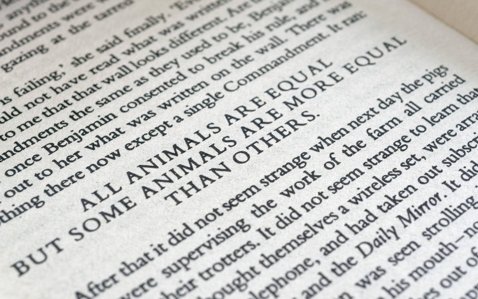 George Orwell's Animal Farm.