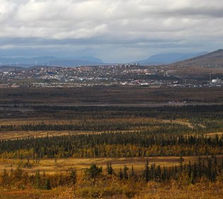 Kiruna stadsvy sett från Aptasvaara