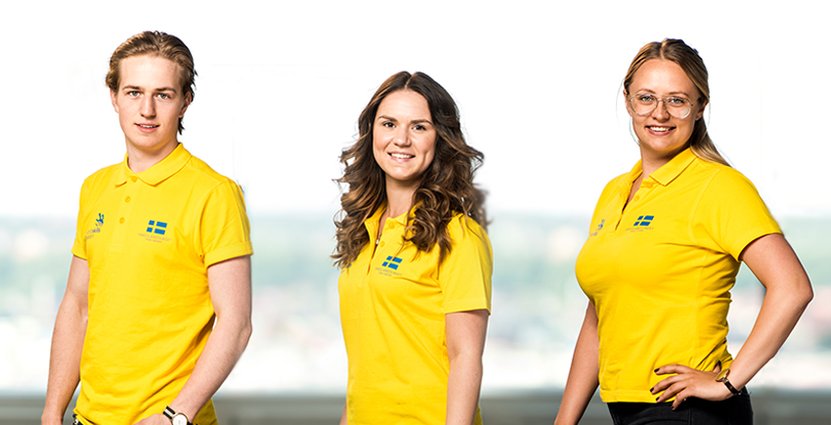 Gustav Leonhardt, Evelyn Piros och Hannah Forsberg representerar Sverige i Yrkes-EM. 
