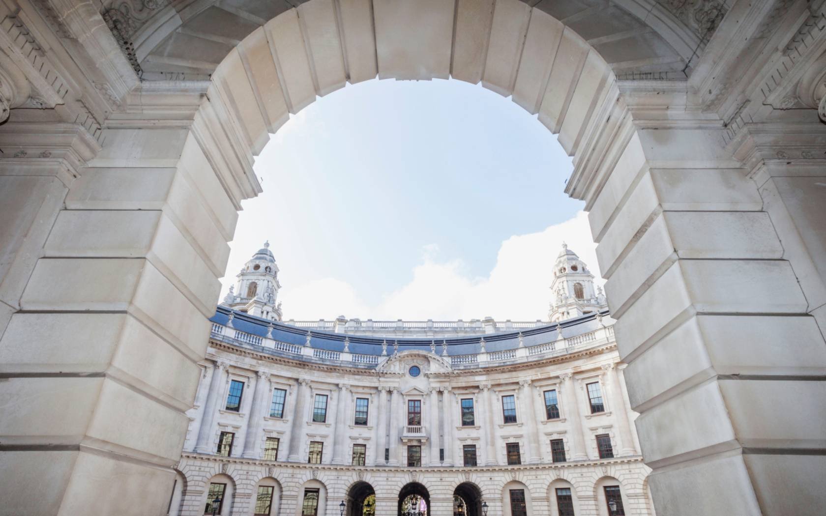 The Treasury building in Whitehall, London.