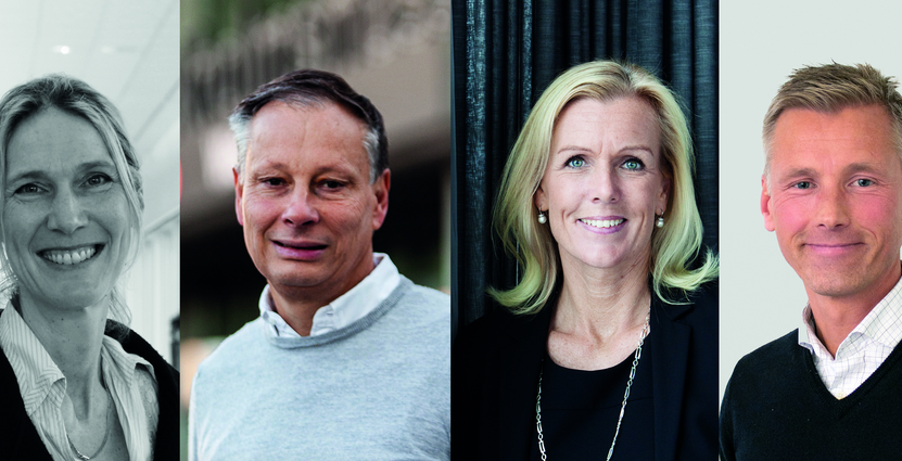 Lotta Frenssen vd Elmia, Christian Clemens vd Stockholmsmässan, Carin Kindbom vd och koncernchef Svenska Mässan och Joachim Warnberg vd Easyfairs Nordic. 
