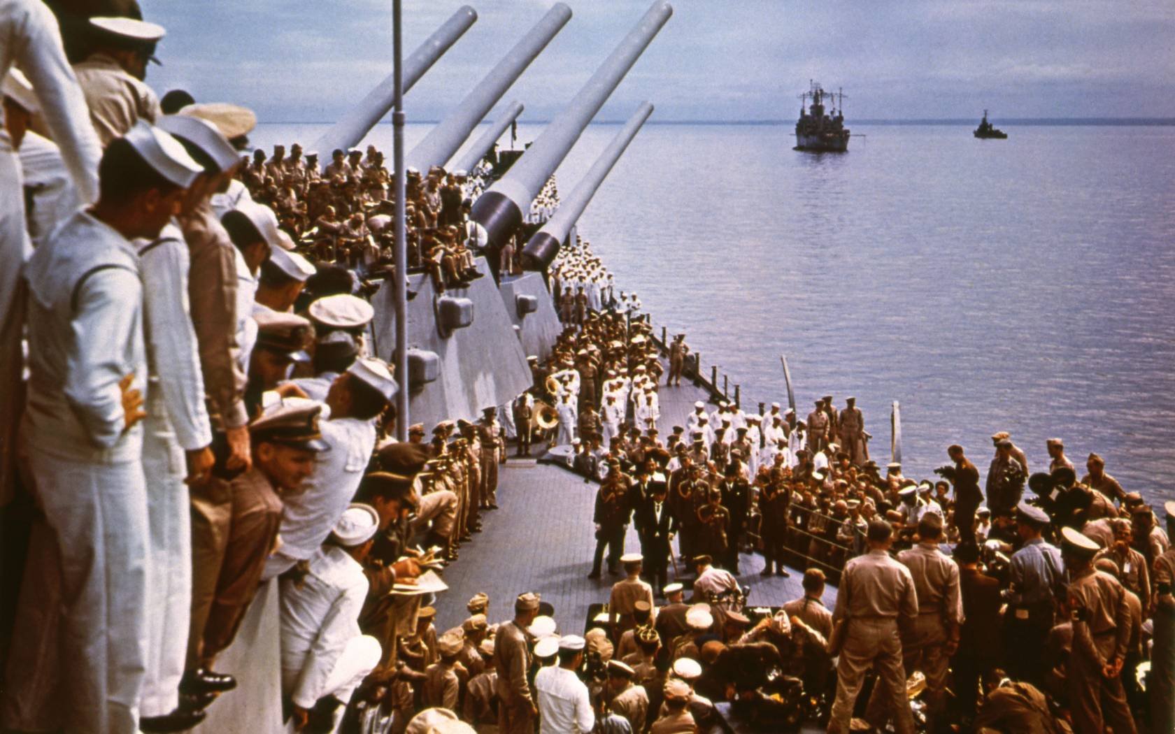 The Japanese surrender at Tokyo Bay, September 1945.