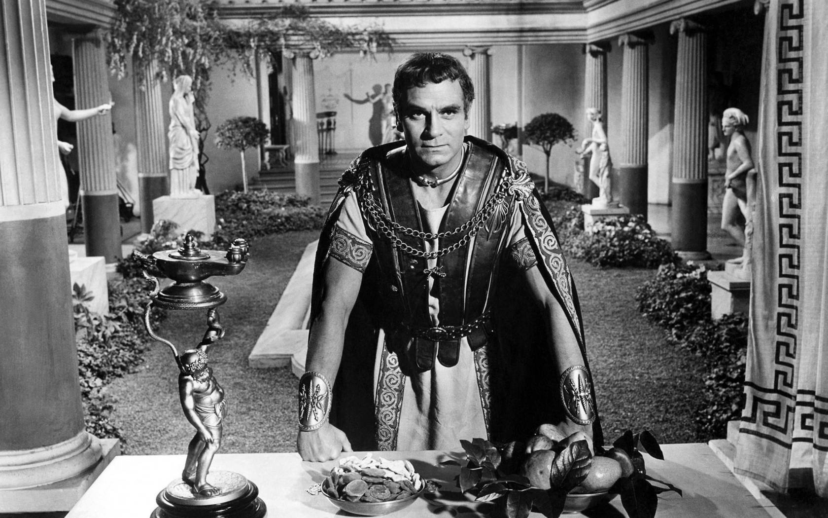Laurence Olivier plays Marcus Licinius Crassus in the film Spartacus.