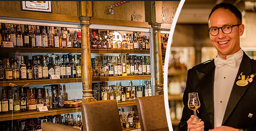 År 2000 började Fredrik Norén och hans pappa att bygga upp<br />
 Hotel Skansens whiskysamling.  Foto: Hotel Skansen