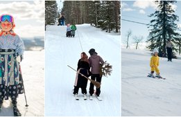 Barnfamiljer fyller backarna under påsklovet