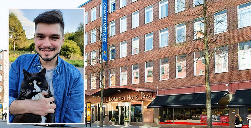 Hotell Jazz i Borås nya vd Andrei Dinu är en riktig djurvän. Foto: Privat och Nordic. House Hotels