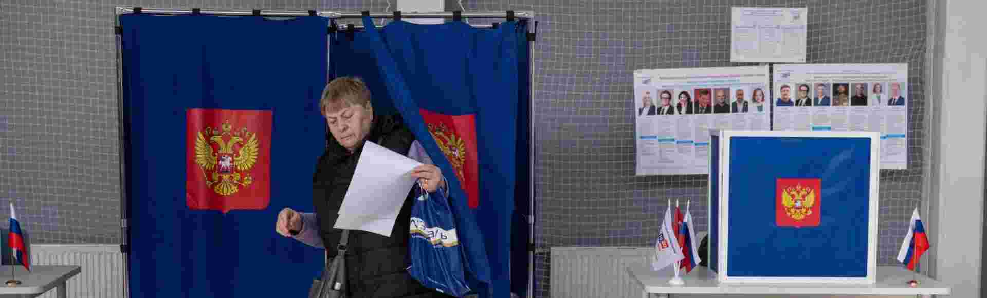 Voting in St Petersburg, Russia.