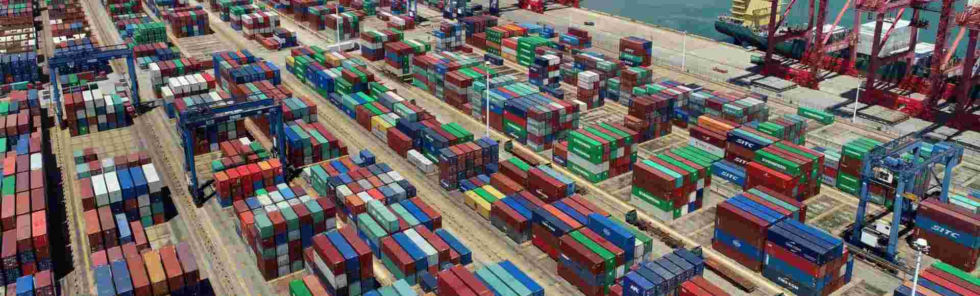 A container terminal at Lianyungang Port in Jiangsu Province.