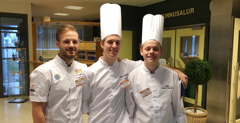 Kockarna som lagade hem en seger på plats i Reykjavik: Sebastian Gibrand, Gustav Leonhardt och Mikkel Holmskov. 