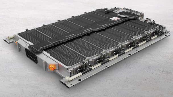 Porsche Cayennes batteripack. Med sex procent kisel i anoden.