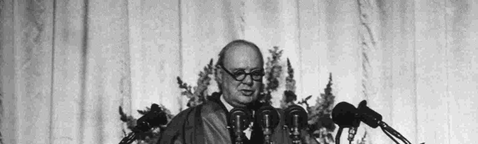 Winston Churchill's 'Iron Curtain' speech at Fulton, Missouri.
