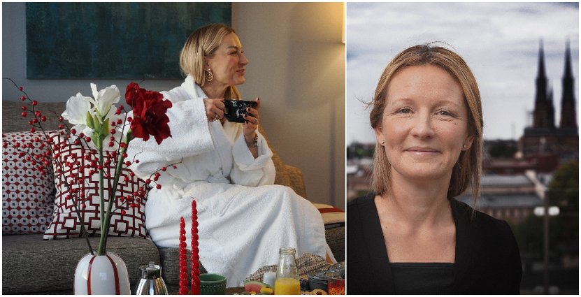 Arijana ”Jana” Heinrici i rummet hon dekorerat Helena Bovin, Destination Uppsala