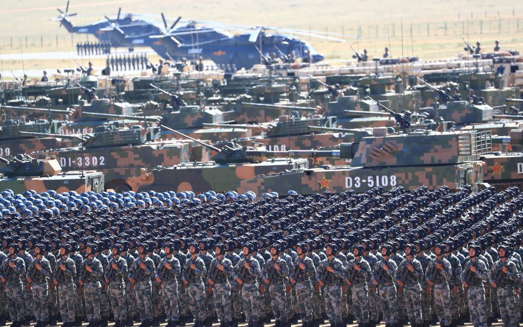 A military parade is held to celebrate the 90th anniversary of the founding of the Chinese People's Liberation Army (PLA) in 2017.