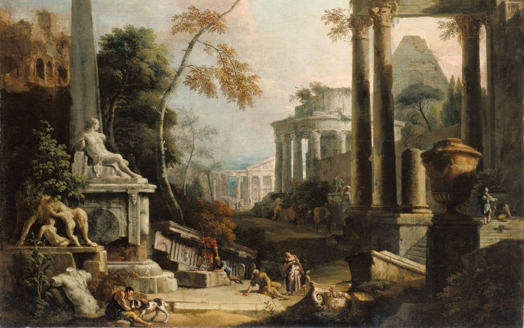 Marco Ricci and Sebastiano Ricci's 'Landscape with Classical Ruins and Figures'.