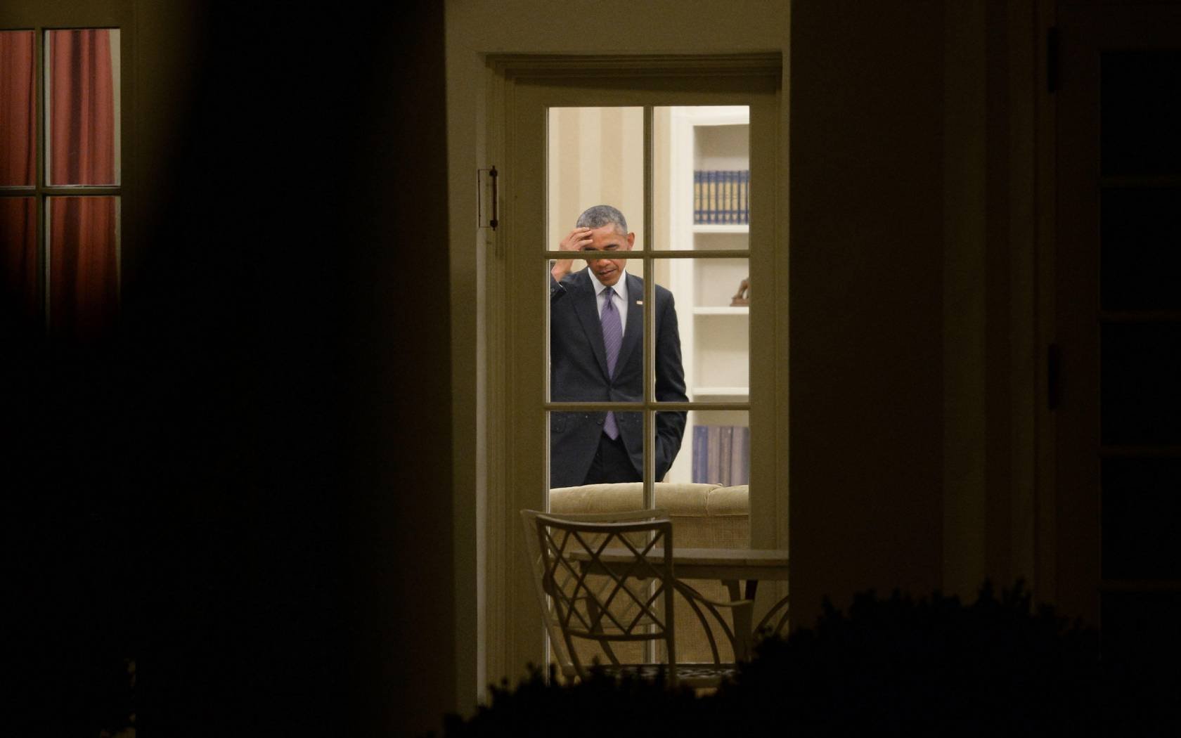 Barrack Obama in the Oval Office.
