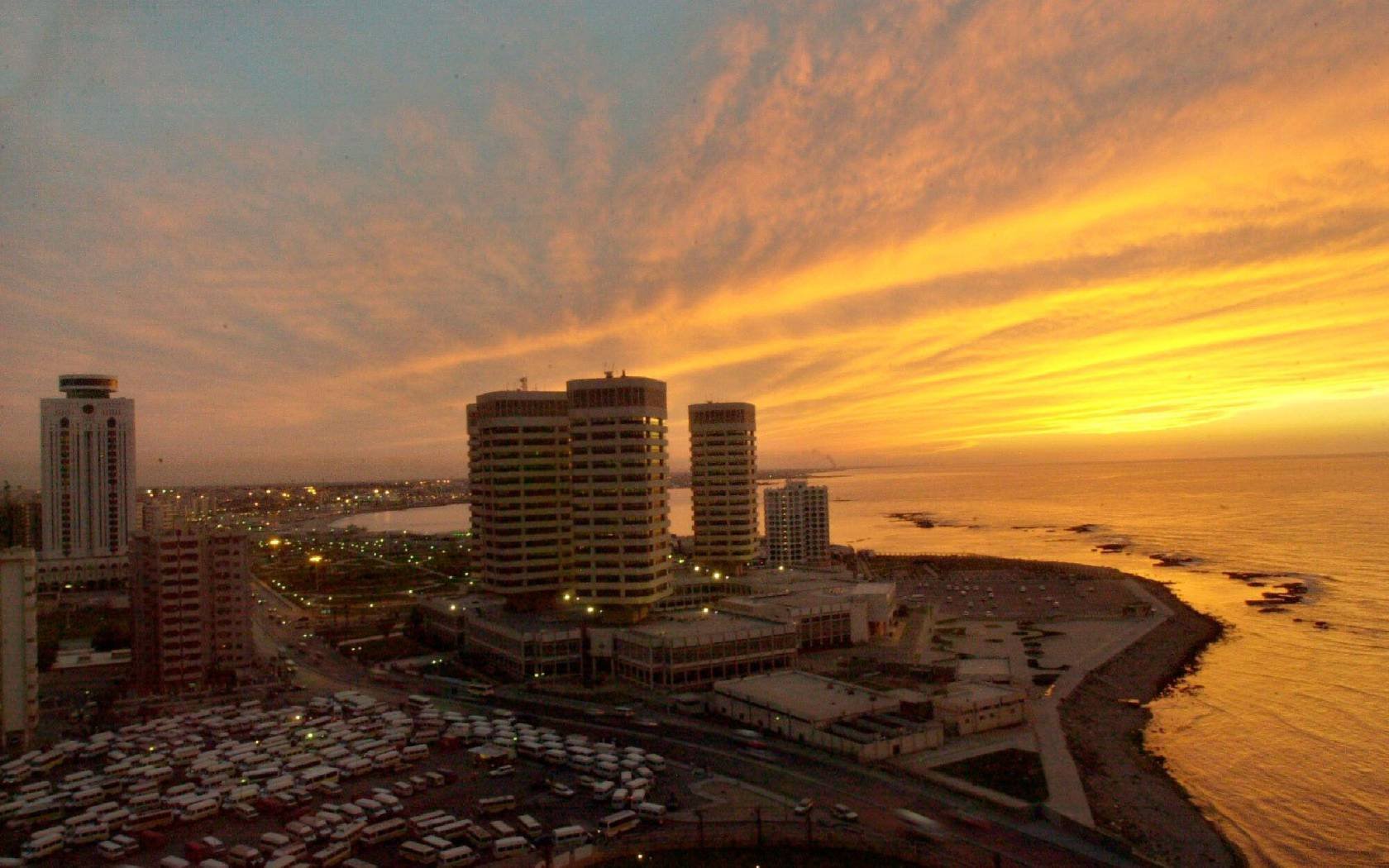 Sunset over Tripoli.
