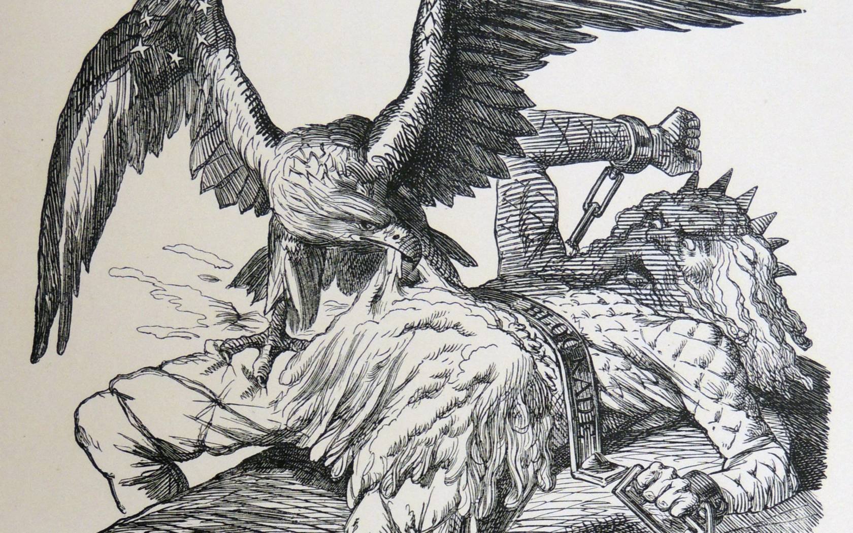 A Punch cartoon on the blockade of the South's ports by the North during the American Civil War.