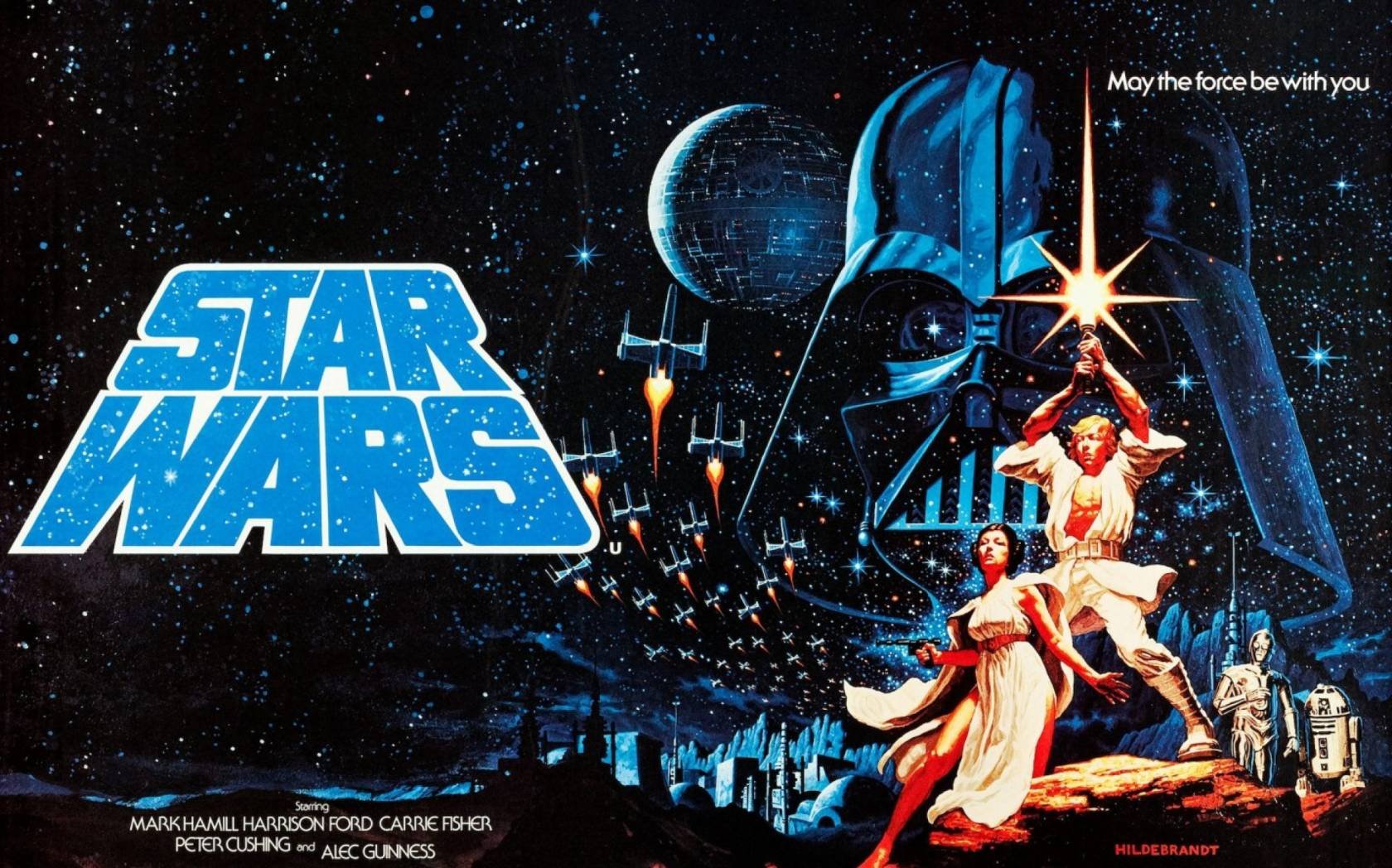 Poster art for 'Star Wars: A New Hope', 1977.